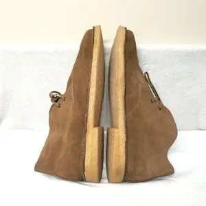 Land\'s End Mens Classic Suede Ankle Boots Sz-12 Caramel Tan Men main image 4